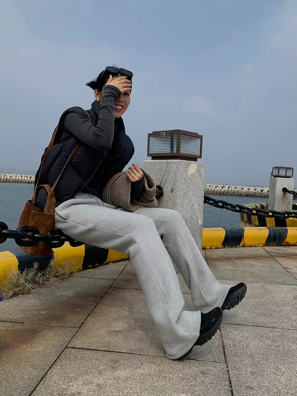 冬季運動褲款加絨衛褲休閒拖地微喇褲子5