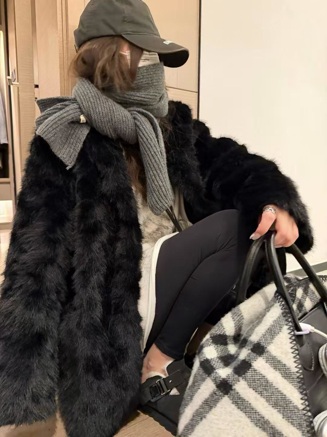 皮毛一體西裝領大衣 皮毛一體西裝領大衣