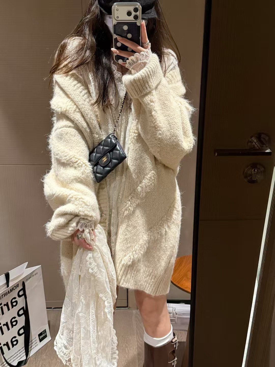 含毛羊駝流蘇毛衣大開衫 含毛羊駝流蘇毛衣大開衫