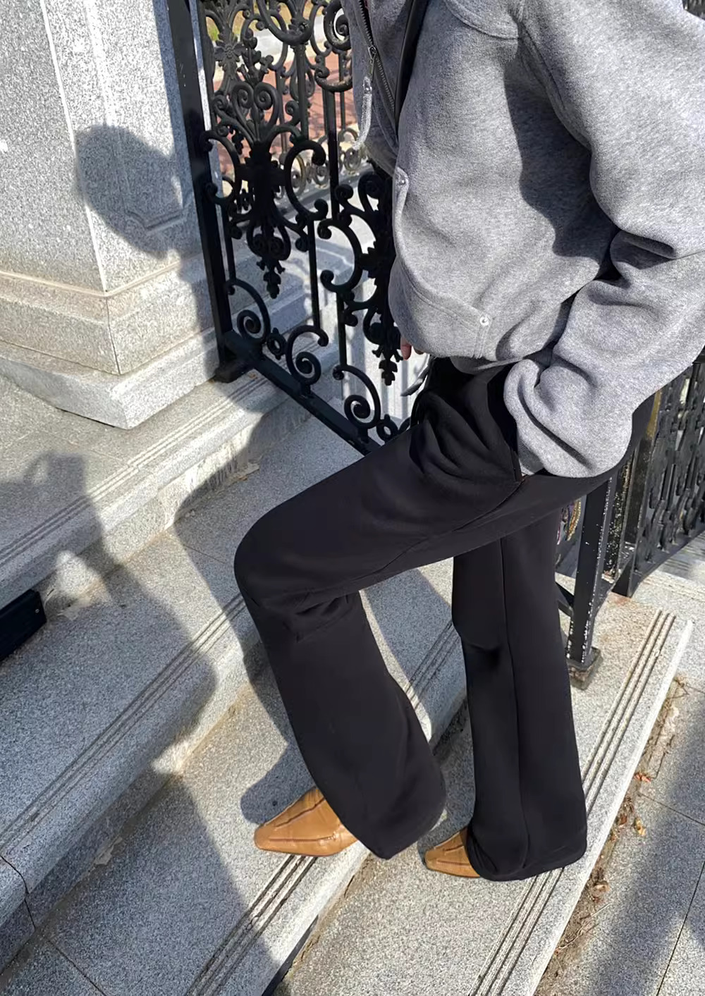 冬季運動褲款加絨衛褲休閒拖地微喇褲子13