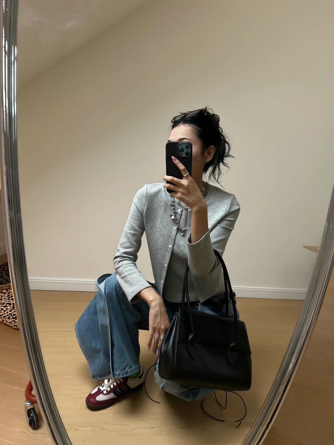 基本款短版假兩件正肩紐扣衛衣圓領 百搭疊穿