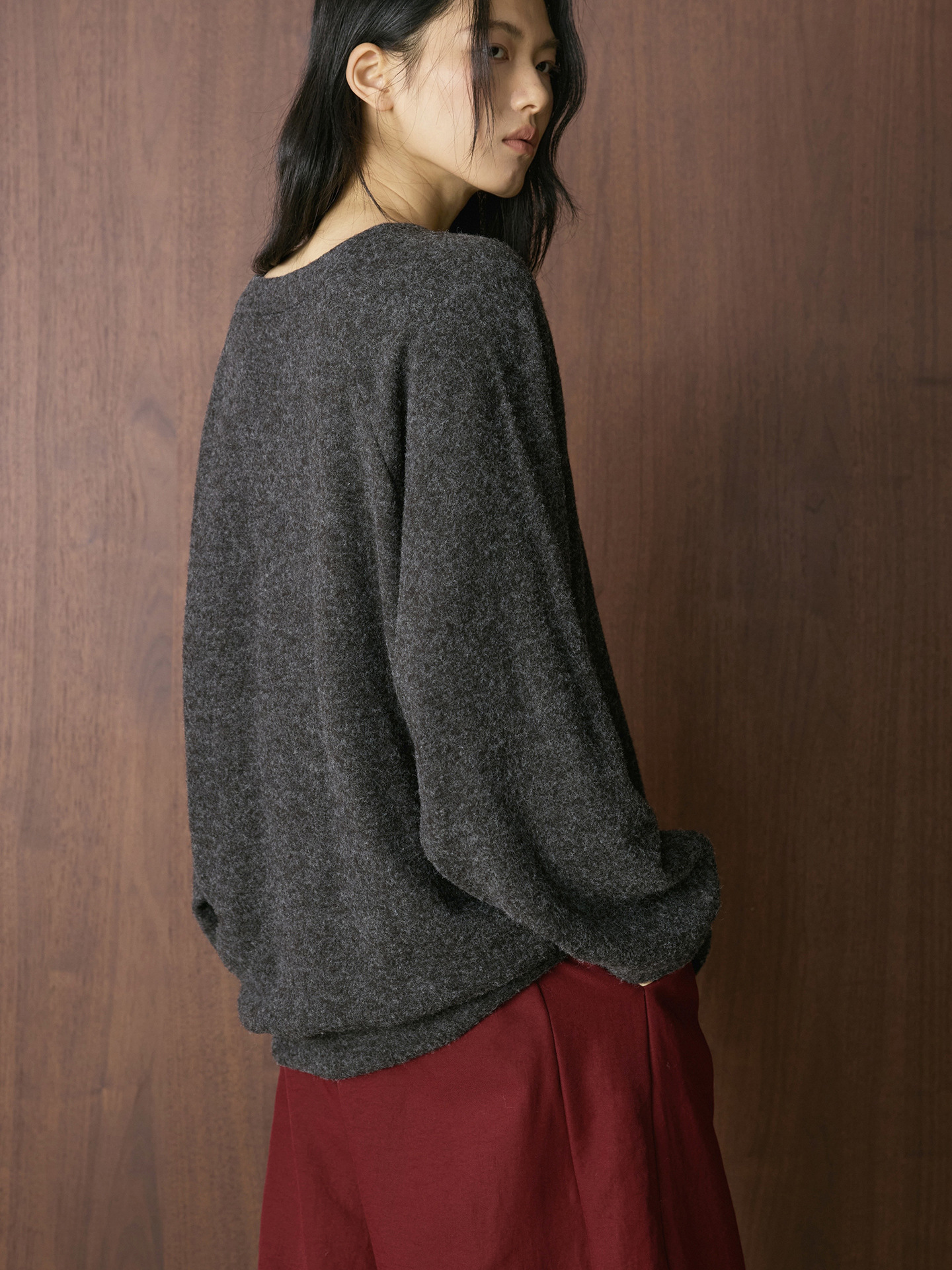 慵懶風Ｖ領針織上衣