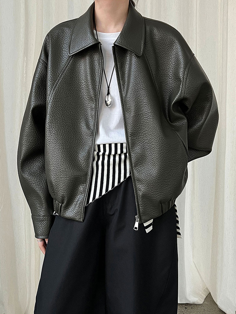 經典機車拉鍊皮衣外套 經典機車拉鍊皮衣外套