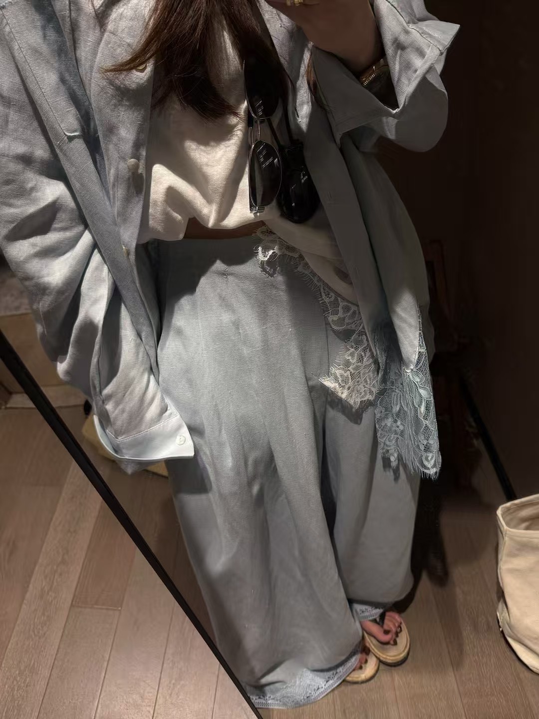 絲亞麻長袖蕾絲拼接防曬罩衫15
