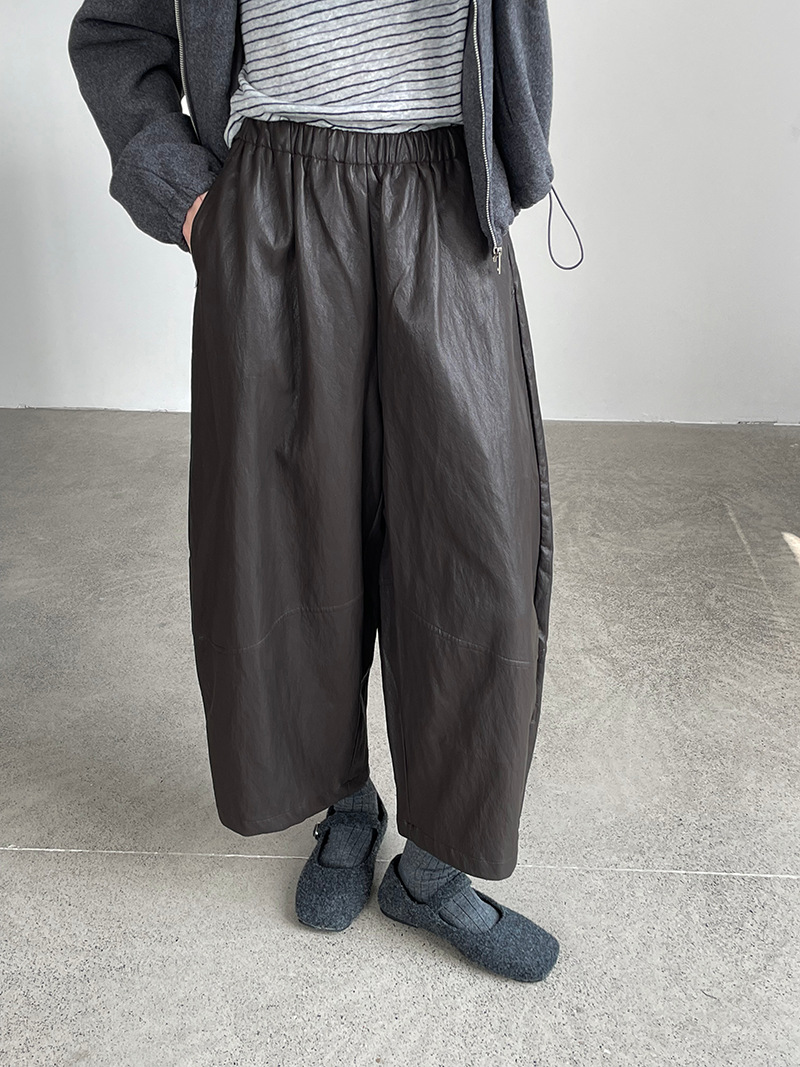 九分皮質顯瘦彎刀褲