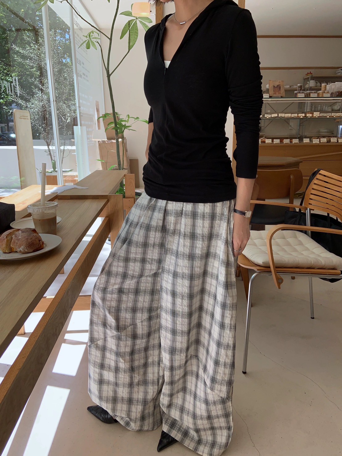 泡泡肌理寬鬆風格紋闊腿褲燈籠褲