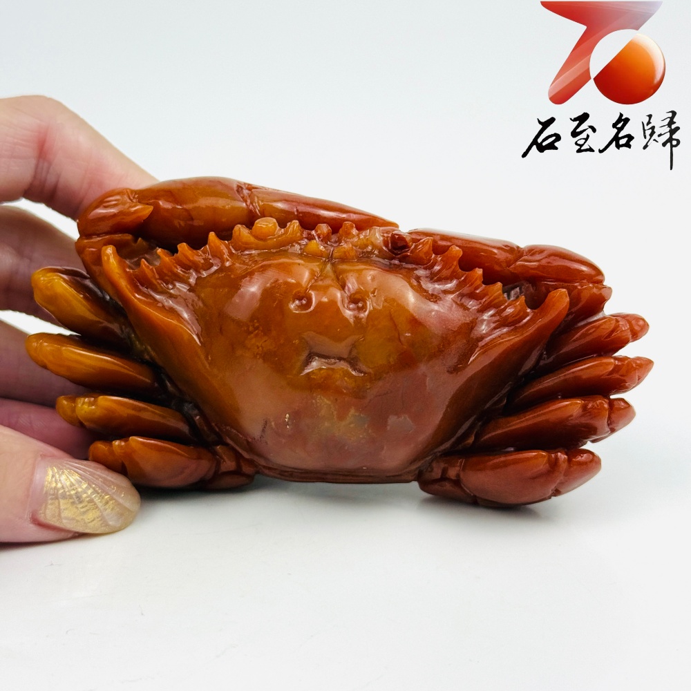 老撾石手工精雕 張國民老師作品【紅紅火火,橫財大將】1