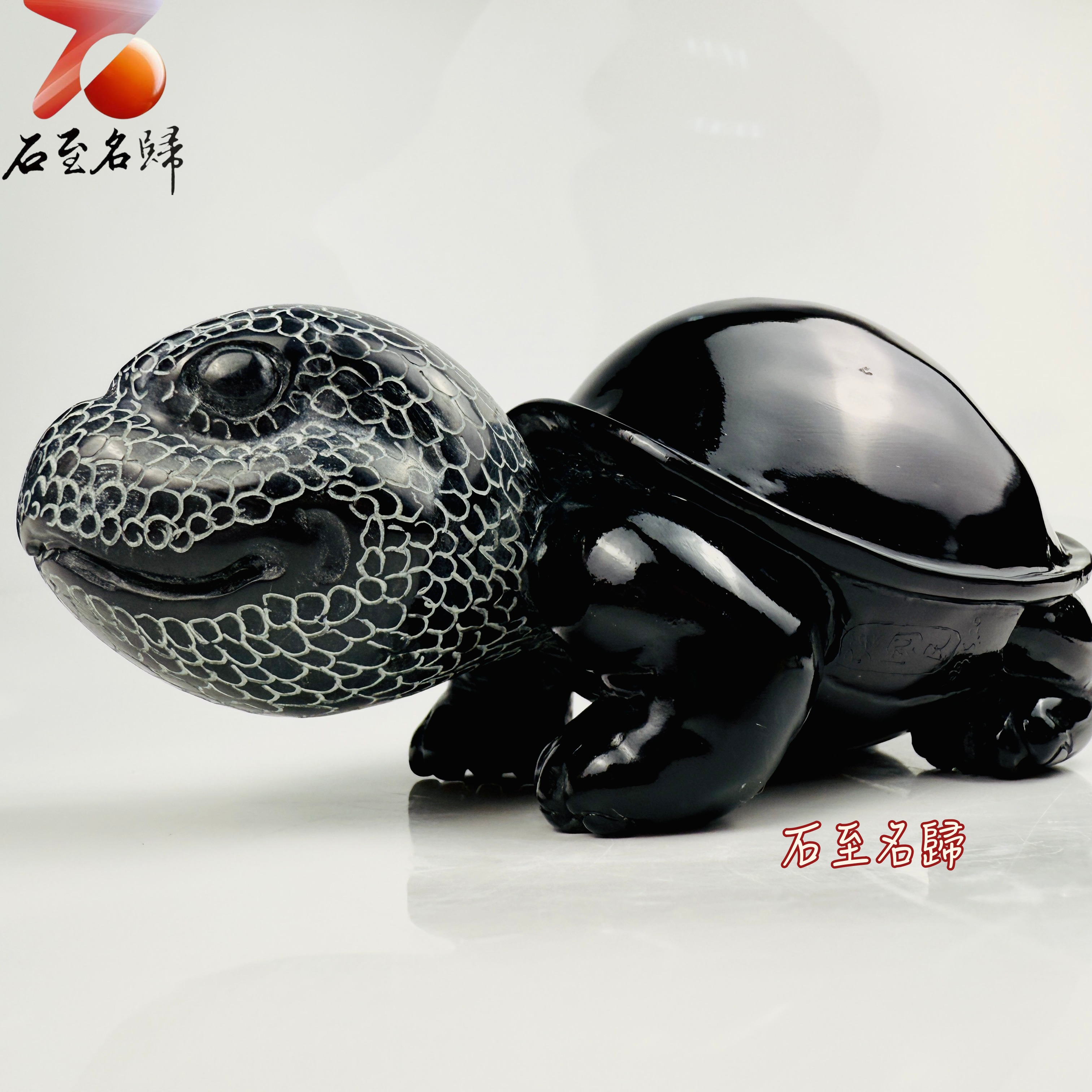 丹東石純手工雕烏龜 張國民雕刻家作品【石甲俠龜】2