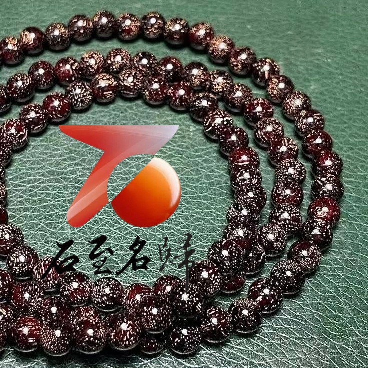 萬中選一  天然沉水 印度小葉紫檀滿瘤疤螺旋金星6mm×108顆手串3