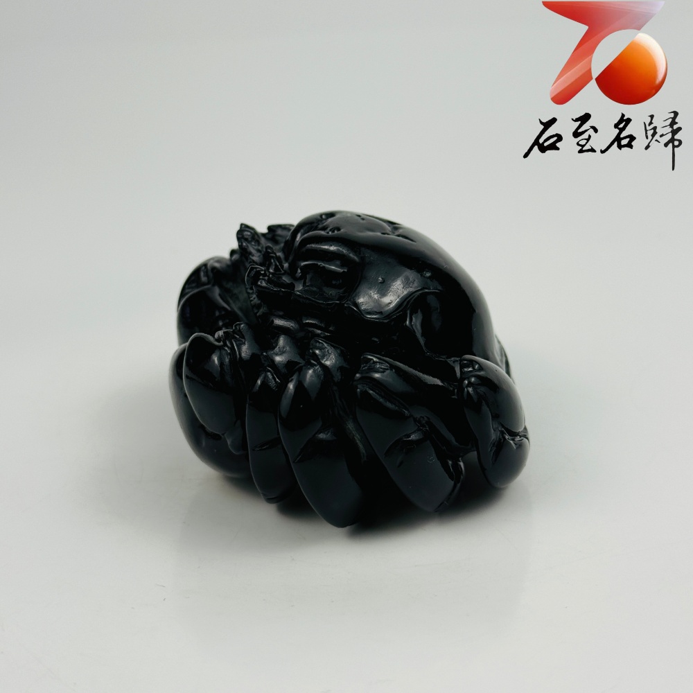 丹東石純手工雕 張國民老師作品【黑甲守庫・富貴盈門】4