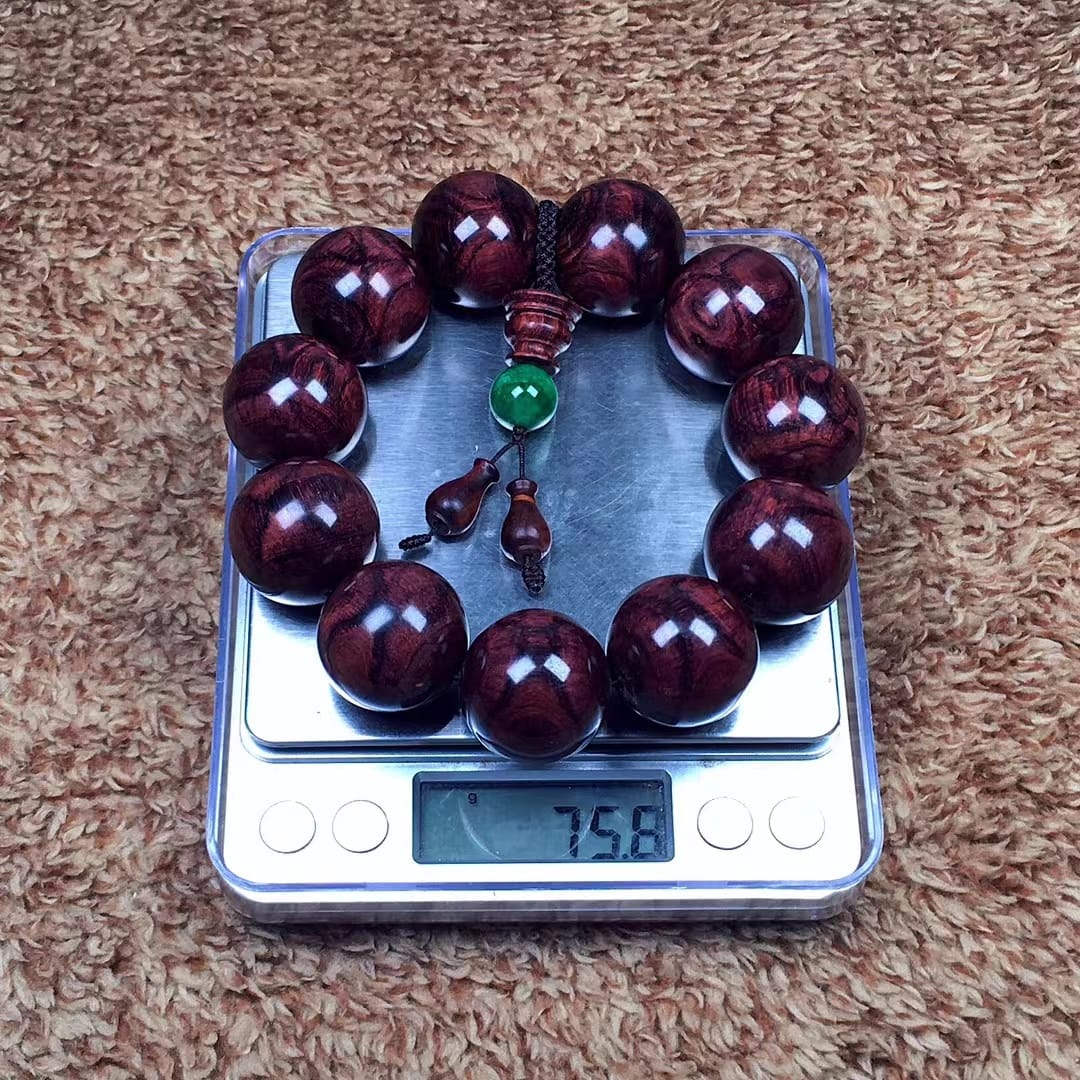 海南黃花梨野生紫油梨X紋對眼鬼臉25mm手珠重量75.8克- 石至名歸 海南黃花梨野生紫油梨X紋對眼鬼臉25mm手珠重量75.8克- 石至名歸