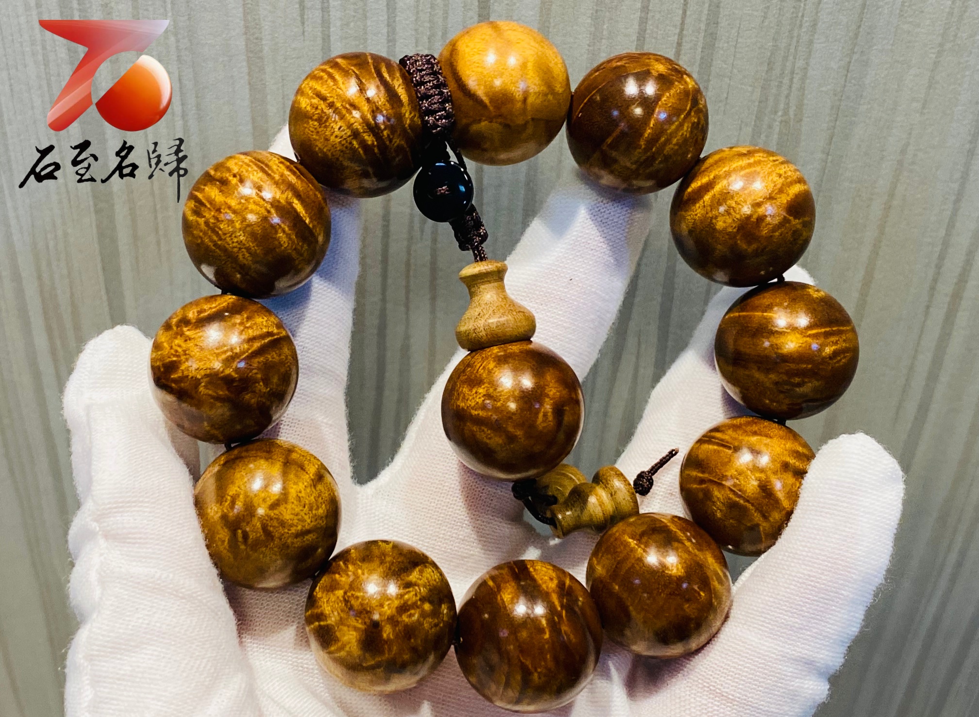 台灣現貨 實體店鋪 貴州金絲楠小葉楨楠老料極品龍膽紋20mm手珠6