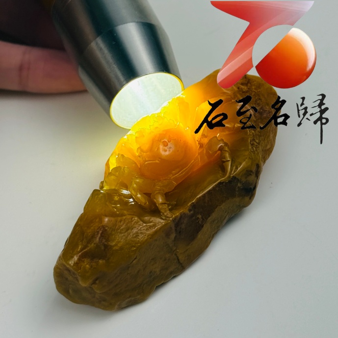 寮國北部田黃石手工精雕 張國民老師作品【金蟹守庫・財聚滿堂】3
