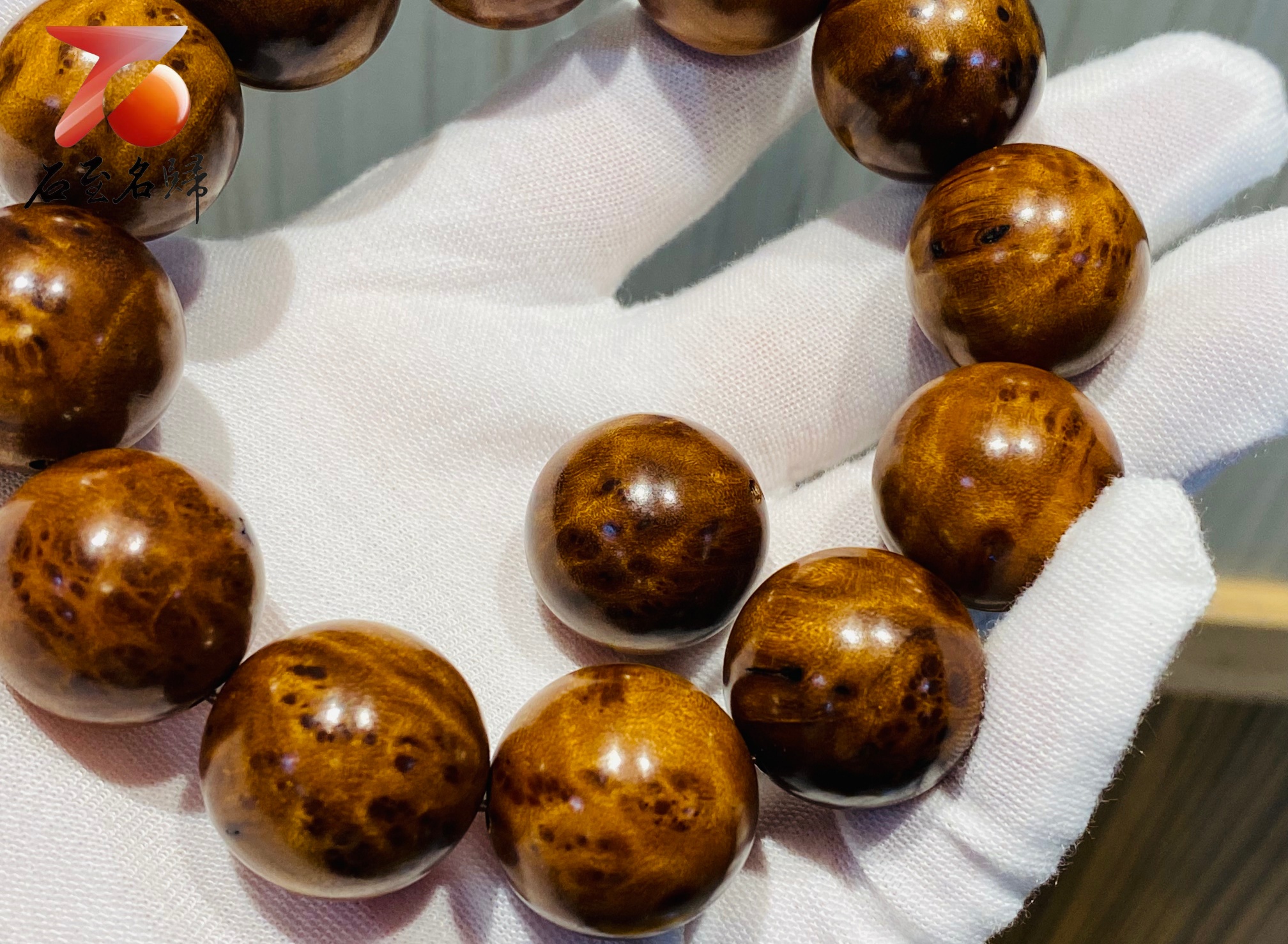 台灣現貨 實體店鋪 貴州金絲楠小葉楨楠老料瘤疤手串 20mmx12+1顆4