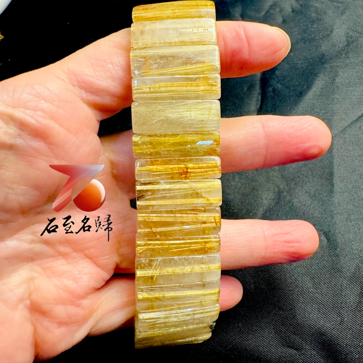 一物一拍|天然巴西順絲鈦晶水晶手排 寬22.3mm 手圍18公分3