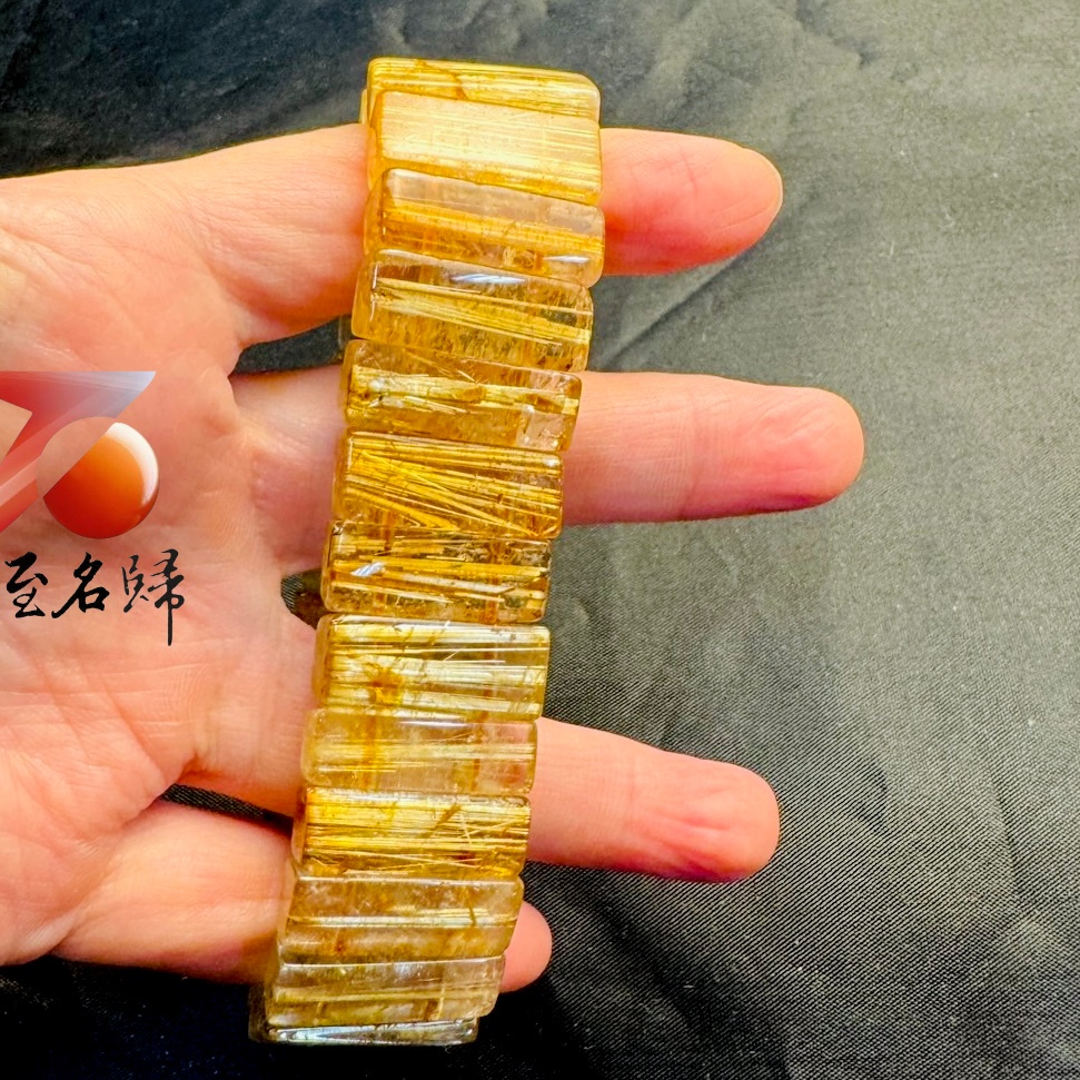 一物一拍|天然巴西順絲鈦晶水晶手排 寬23.6mm 手圍18公分4