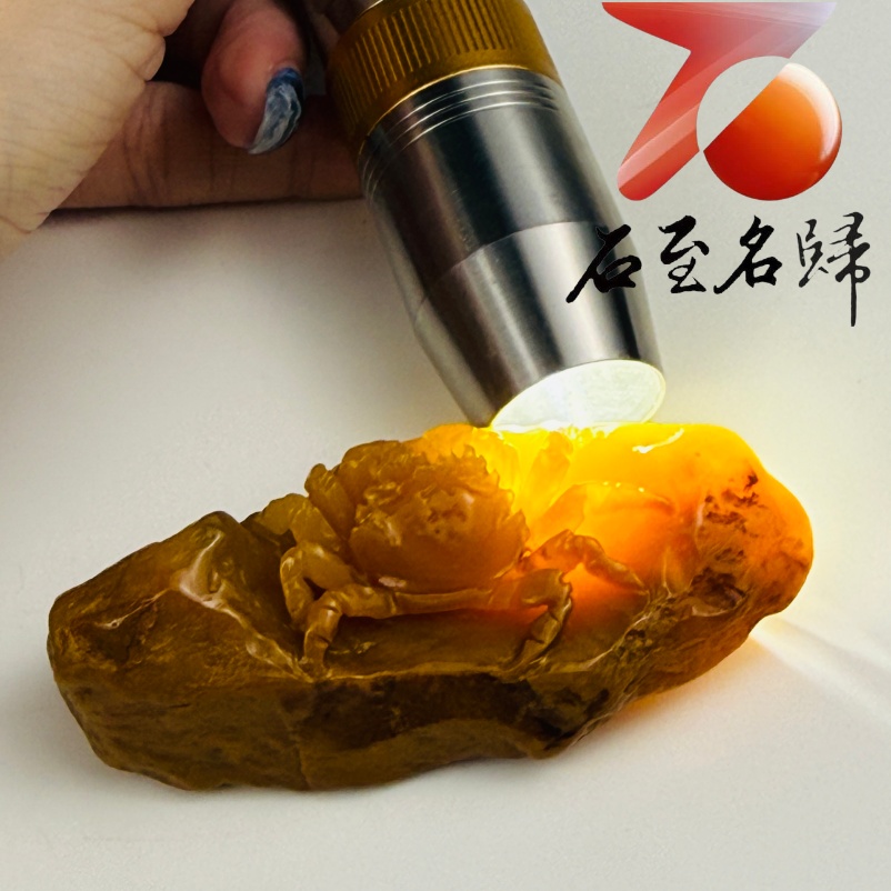 寮國北部田黃石手工精雕 張國民老師作品【金蟹守庫・財聚滿堂】2