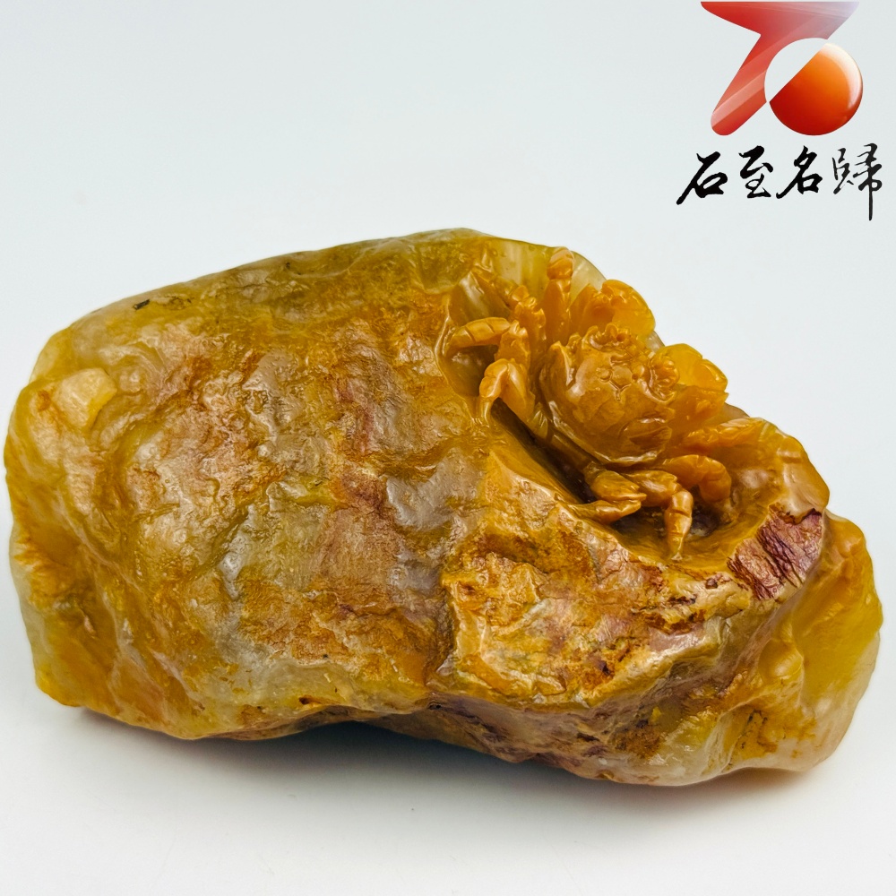 老撾石手工精雕 張國民老師作品【金甲橫財】5