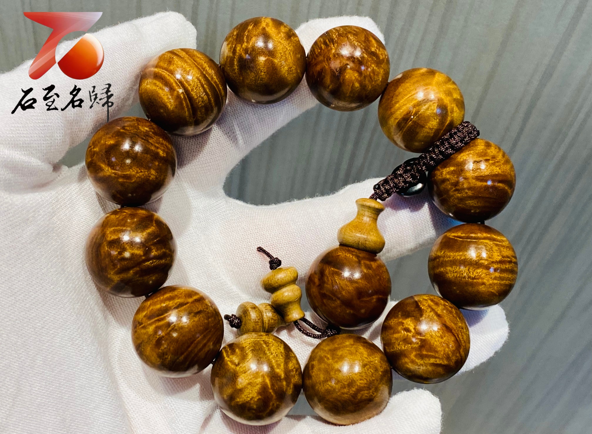 台灣現貨 實體店鋪 貴州金絲楠小葉楨楠老料極品龍膽紋20mm手珠2