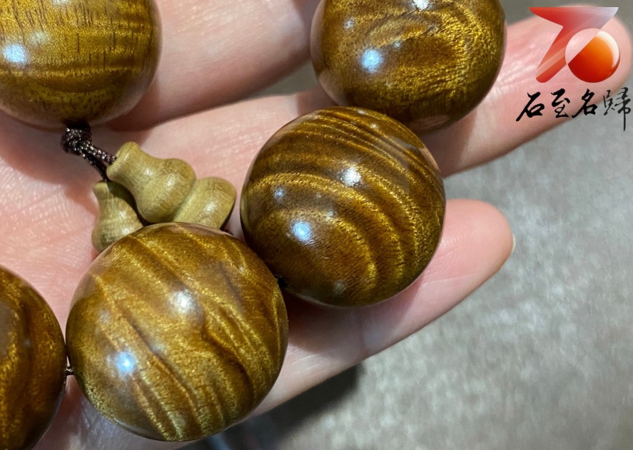 貴州金絲楠小葉楨楠極品老料【龍膽紋20mm手珠】 - 石至名歸 貴州金絲楠小葉楨楠極品老料【龍膽紋20mm手珠】 - 石至名歸