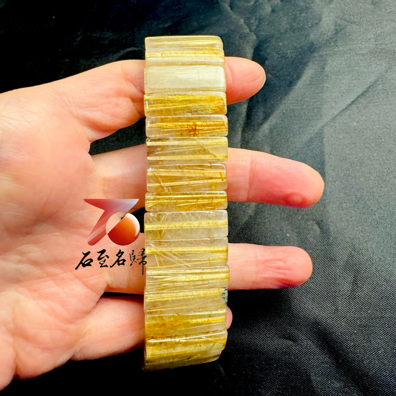 一物一拍|天然巴西順絲鈦晶水晶手排 寬22.3mm 手圍18公分2