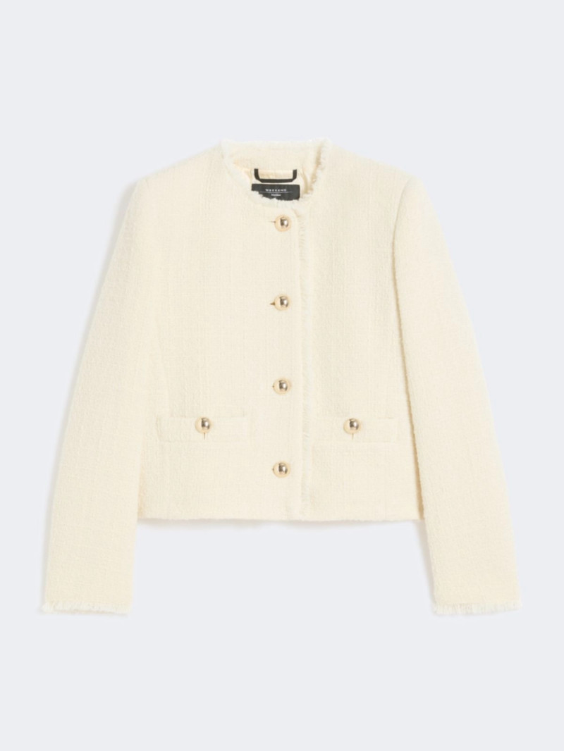 WEEKEND羊毛混紡毛呢圓領外套