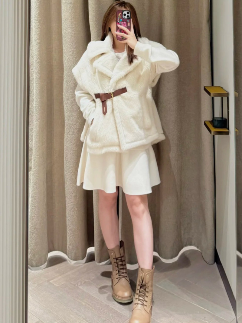 MaxMara經典款羊駝毛羊毛泰迪熊披肩外套