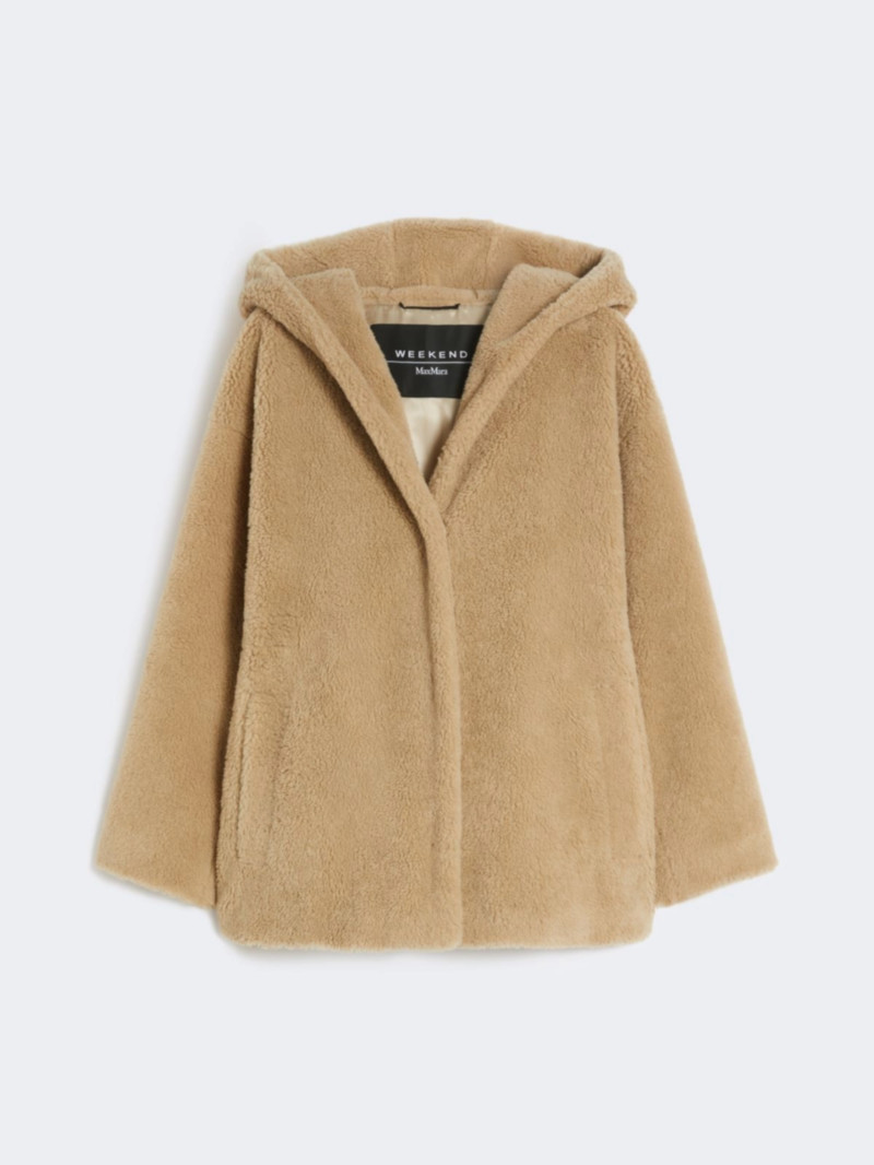 WEEKEND羊毛混紡泰迪熊連帽外套