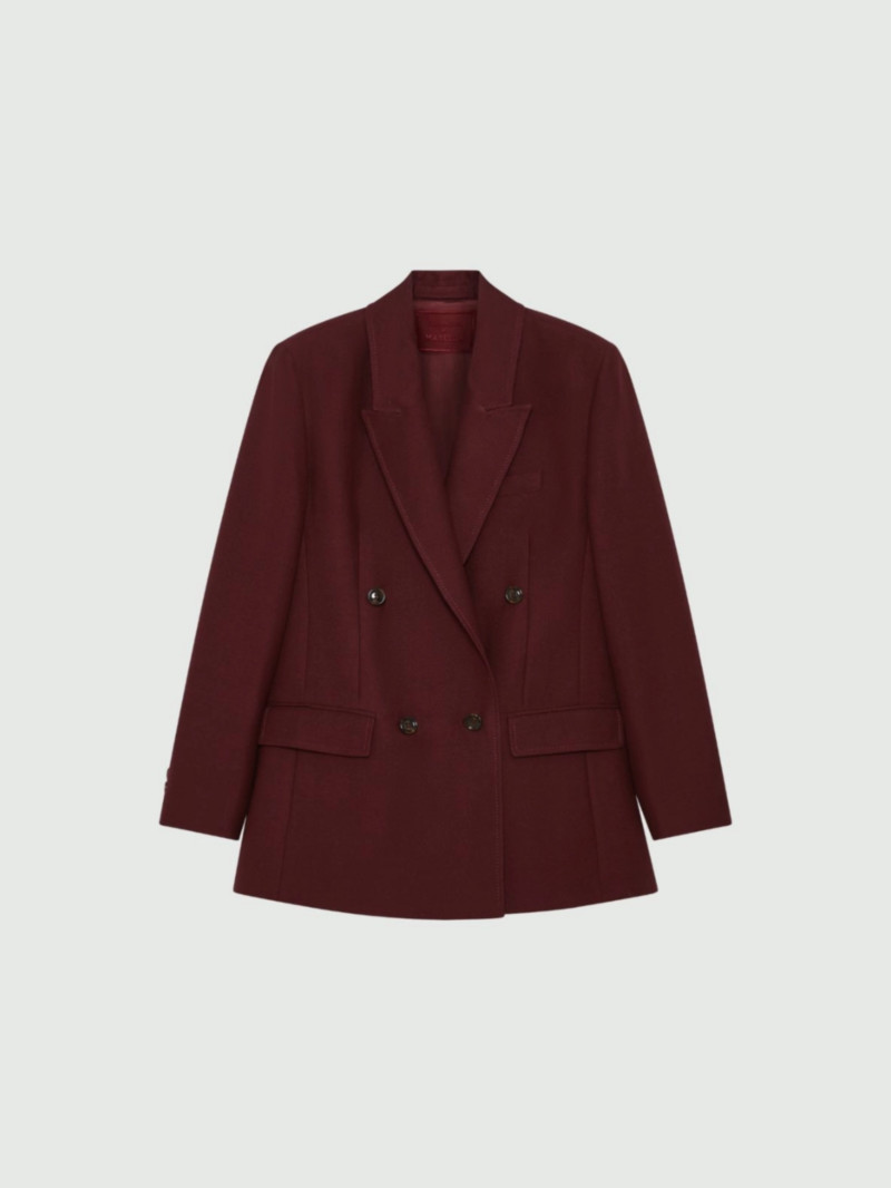 MARELLA羊毛混紡雙排扣西裝外套