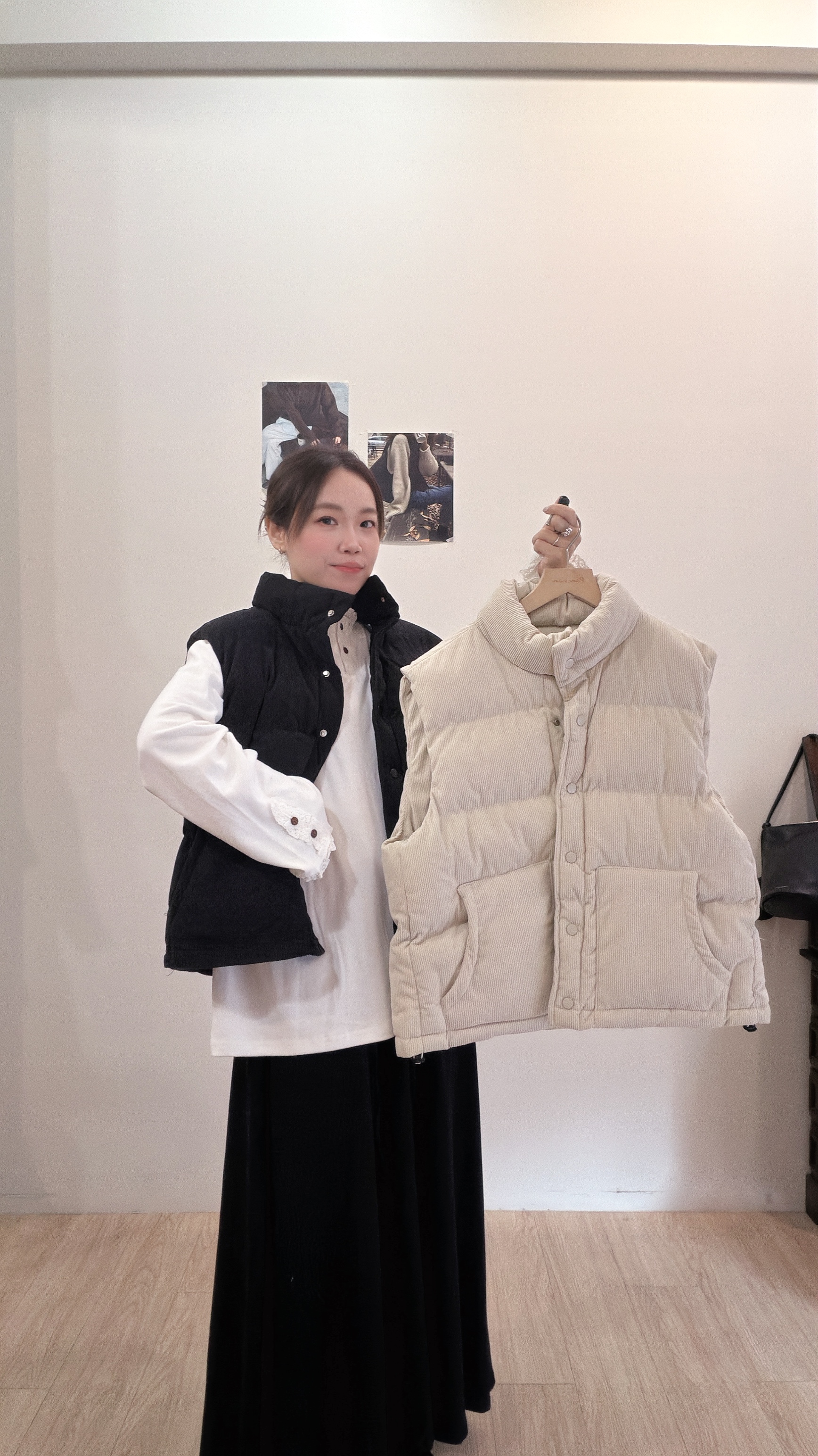 燈芯絨鋪棉背心