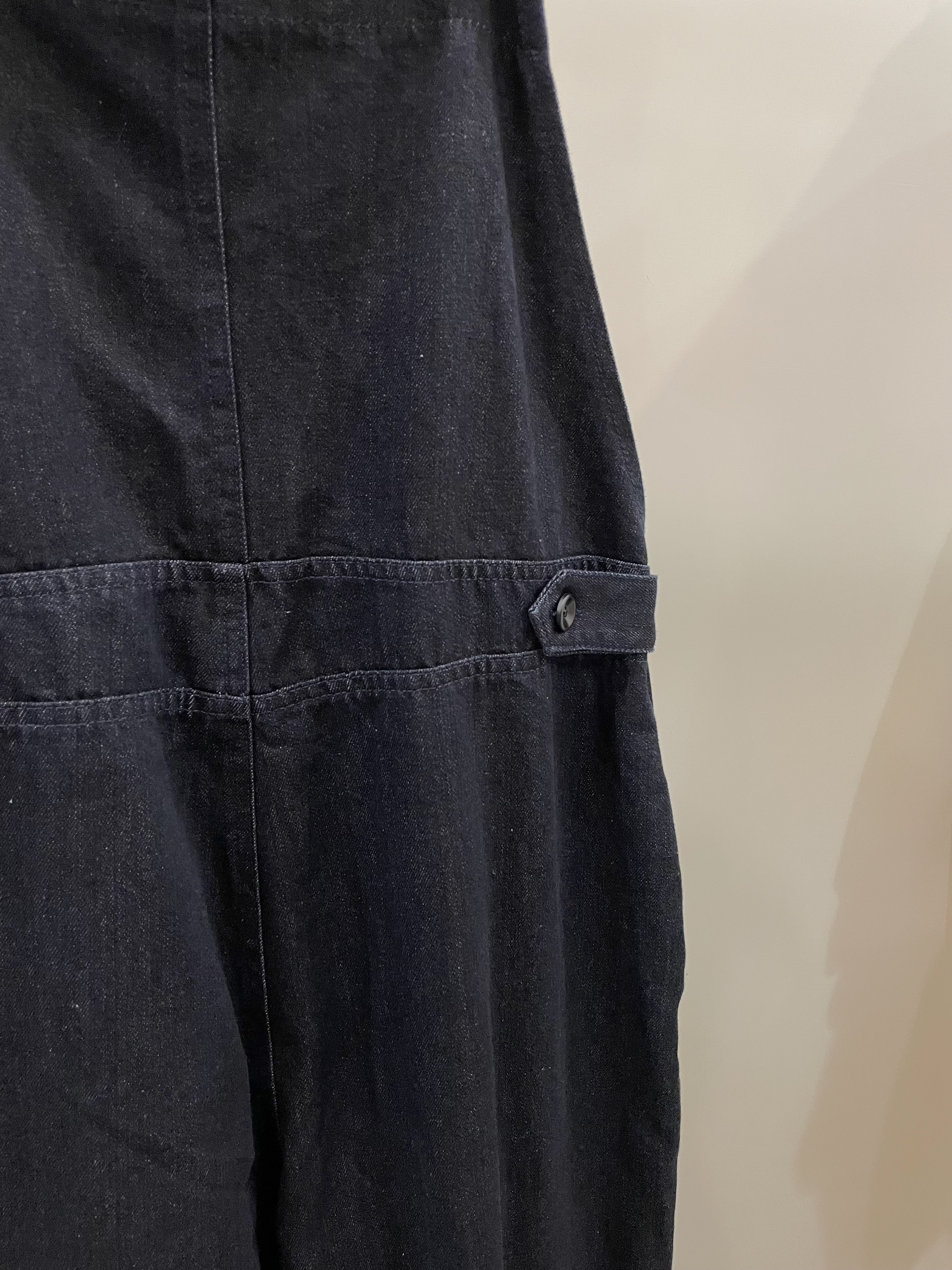 質感牛仔吊帶寬褲