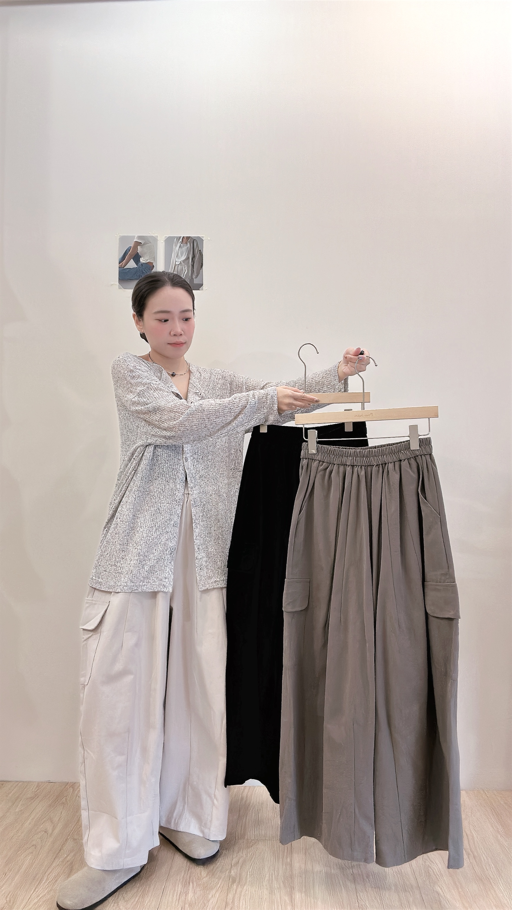 大口袋繭型寬褲