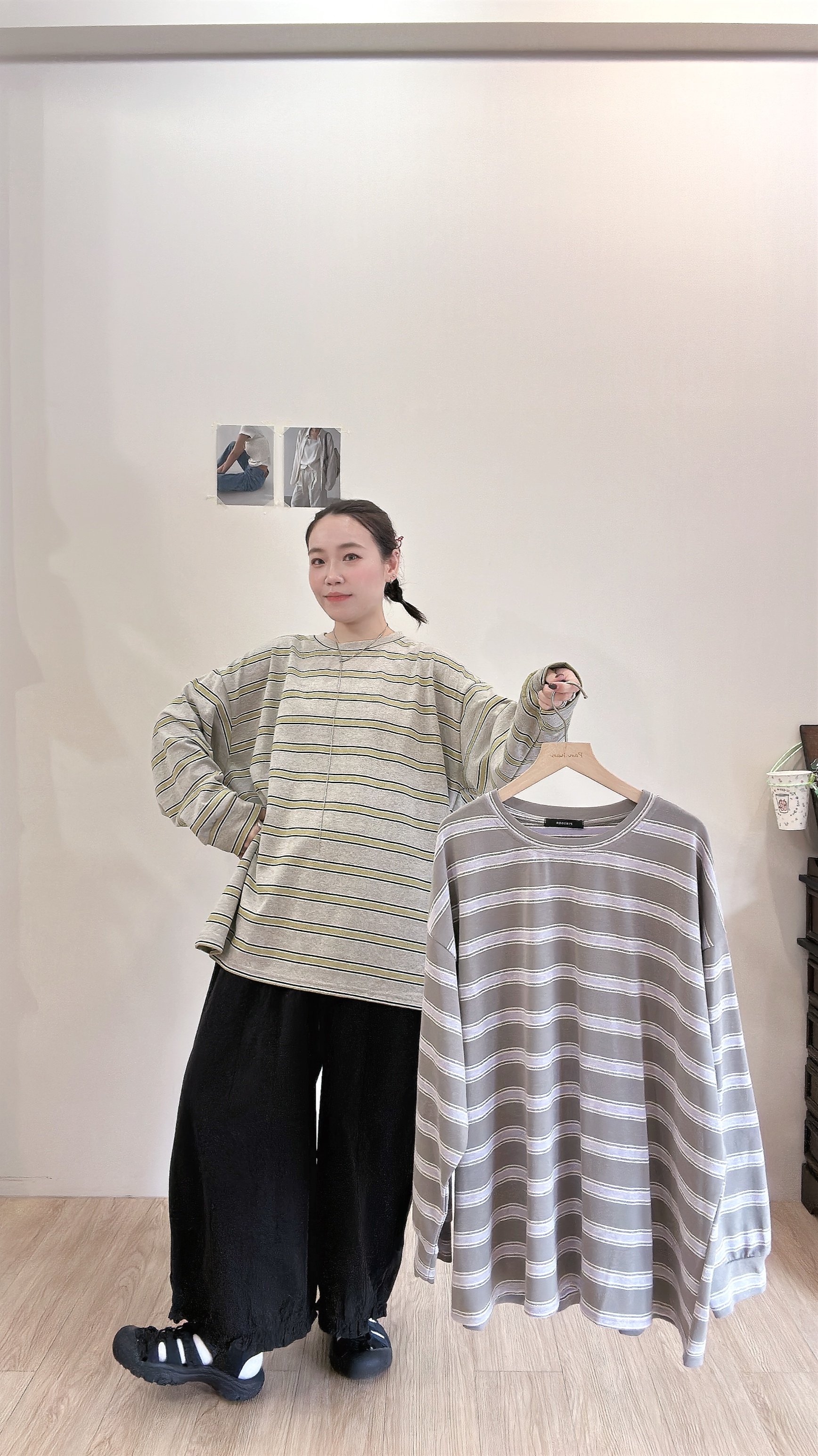 日常條紋薄長袖