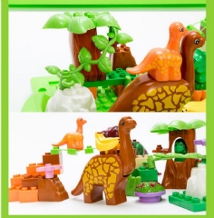 恐龍世界 益智拼插 40塊 188-213桶裝兒童早教玩具積木8