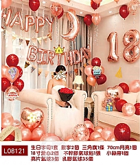 生日派對氣球套裝 周歲字母 套裝生日場景佈置餐廳6