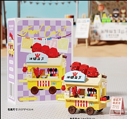 積木擺攤小推車微顆粒積木兒童益智小街景組裝玩具 (影片必看)K451-K448-K449-K452-K4533
