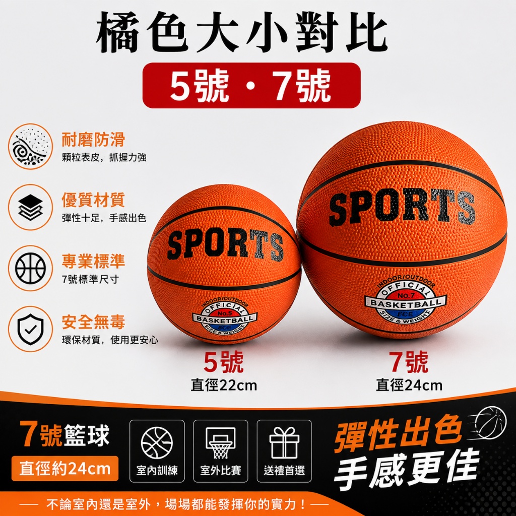 兒童橡膠耐磨拍球PU幼兒園中小學生學校訓練 籃球(影片必看 )1