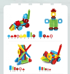 齒形積木(80PCS)(46PCS)HC-122C-1 刺蝟積木 齒型積木 鬃毛積木6