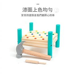 蒙氏 早教 兒童木製敲打台 五色敲打台 打地鼠 形狀配對智力盒5