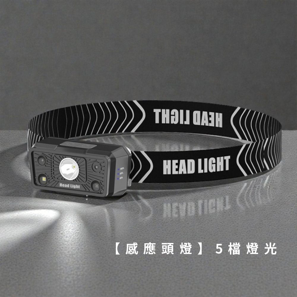 《感應頭燈》5檔燈光  戶外燈 露營燈