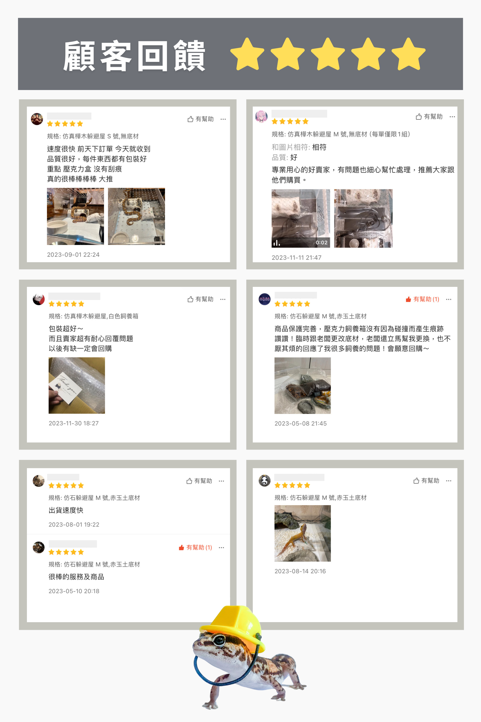 守宮舒適組 - 顧客評論