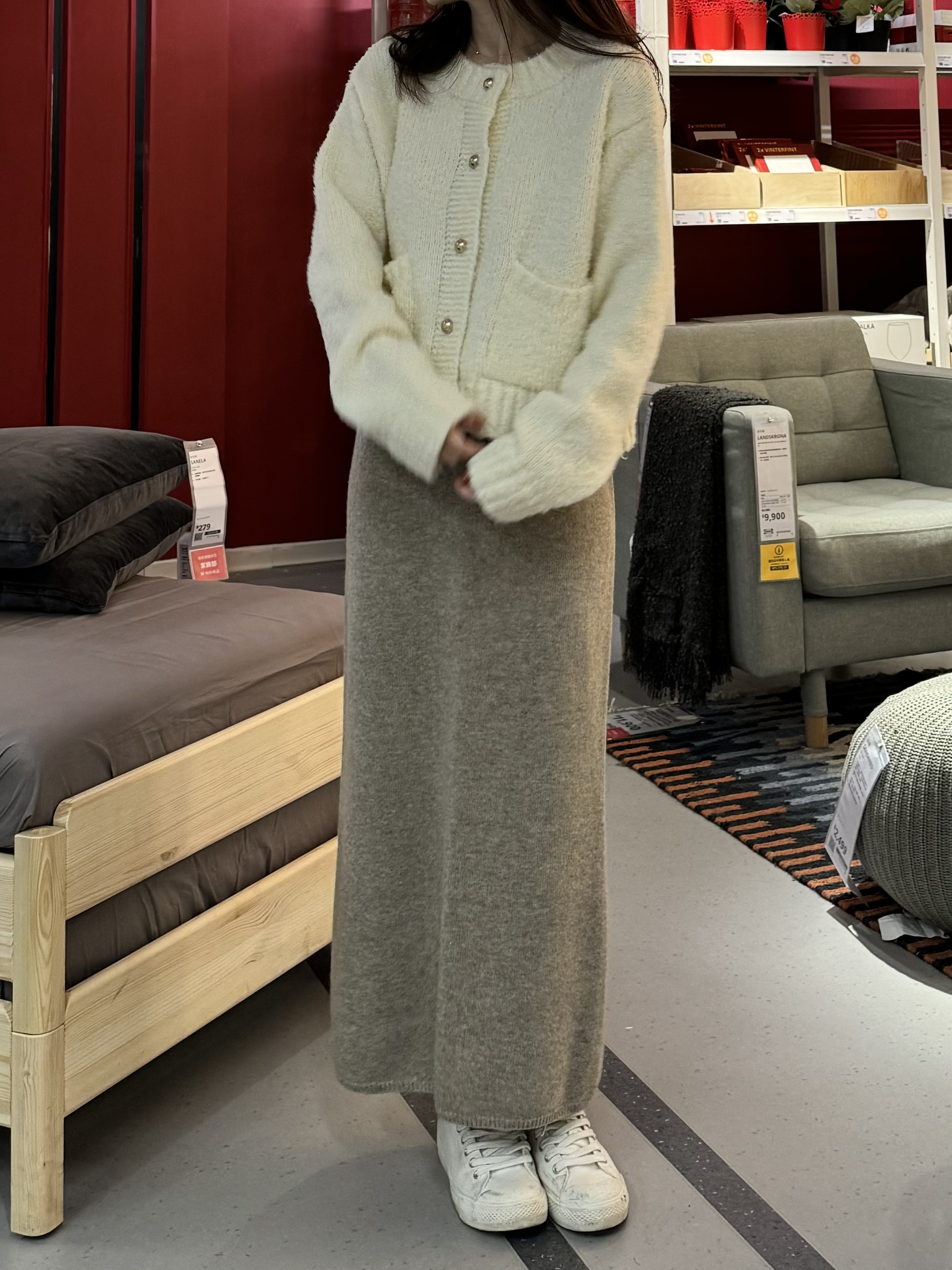 BEST!回歸) HH02自留!無接縫舒服羊毛長裙 3色16