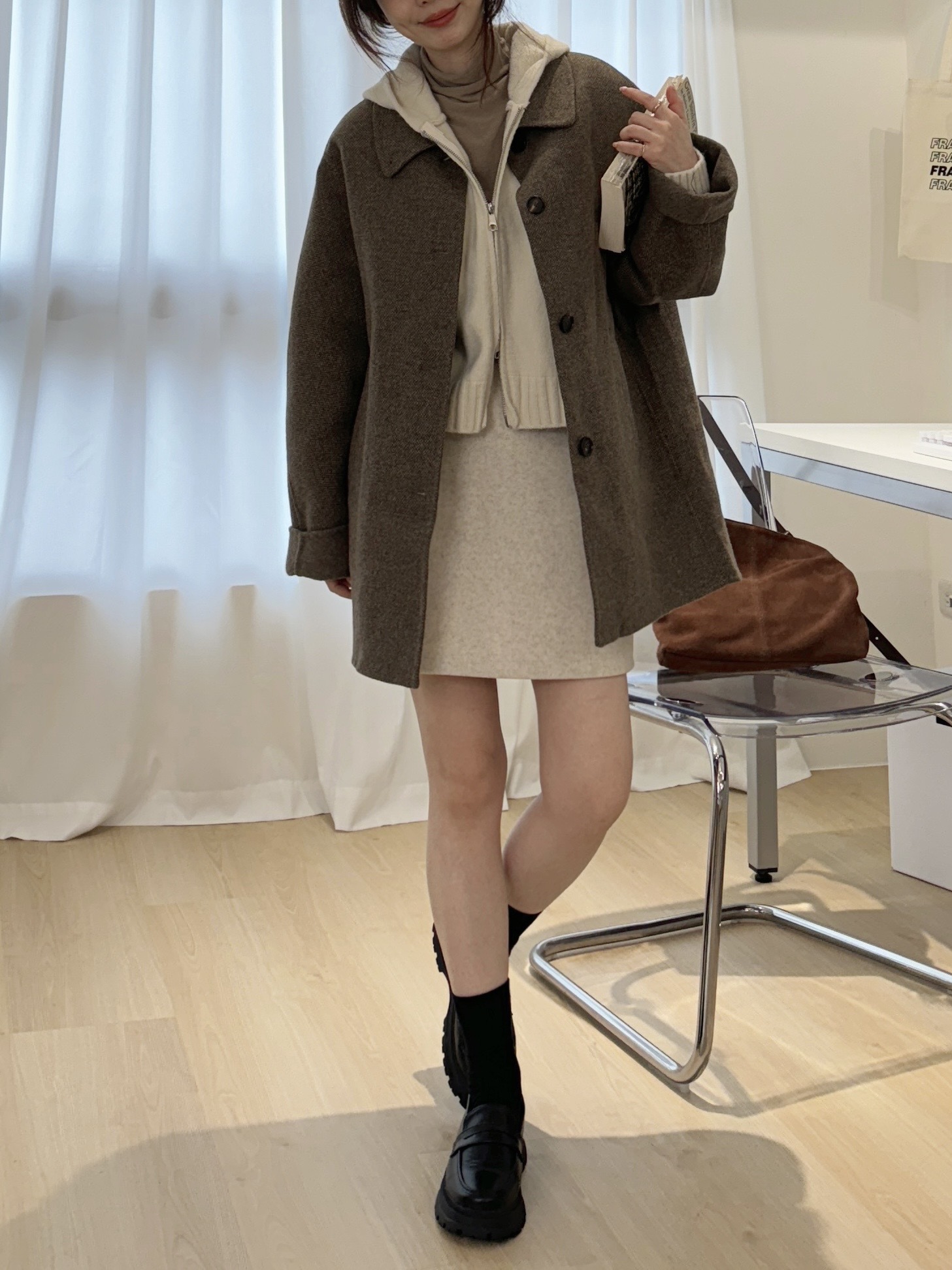 回歸) 自留!超好搭毛呢短裙 2色SM9