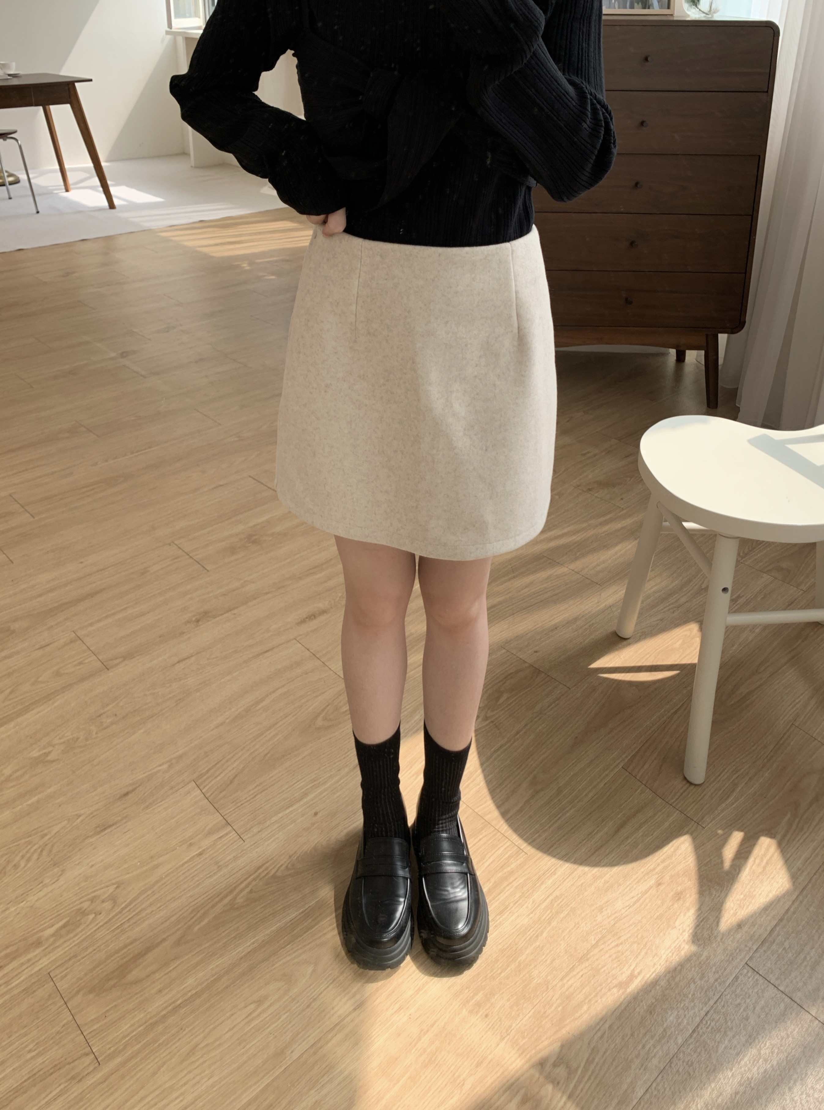 回歸) 自留!超好搭毛呢短裙 2色SM 回歸) 自留!超好搭毛呢短裙 2色SM