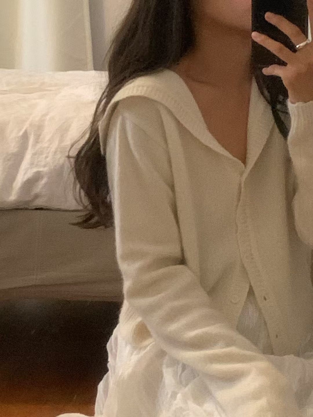 現貨 AW11 許願款 可愛海軍領浣熊毛開衫 2色5