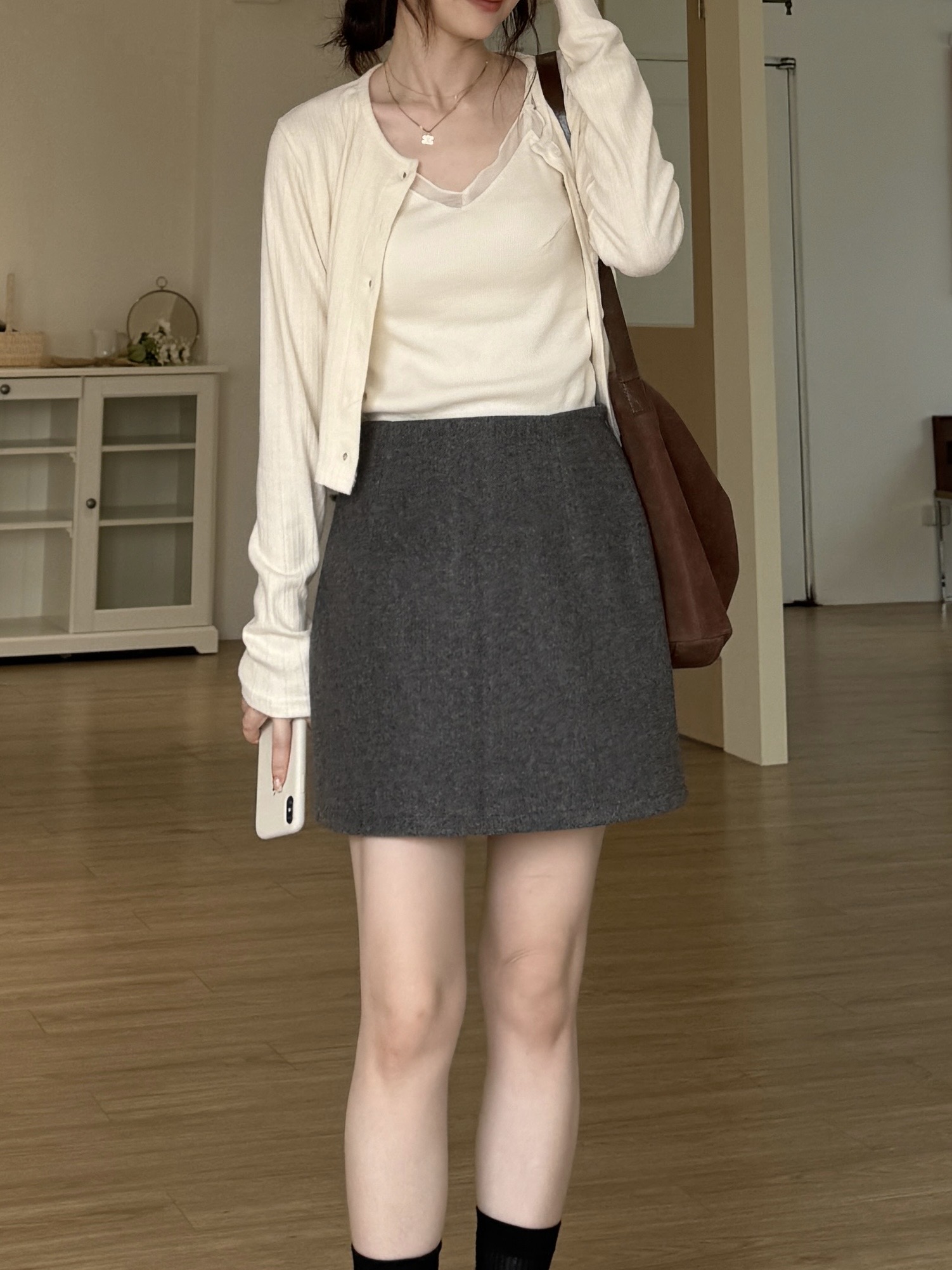 回歸) 自留!超好搭毛呢短裙 2色SM18