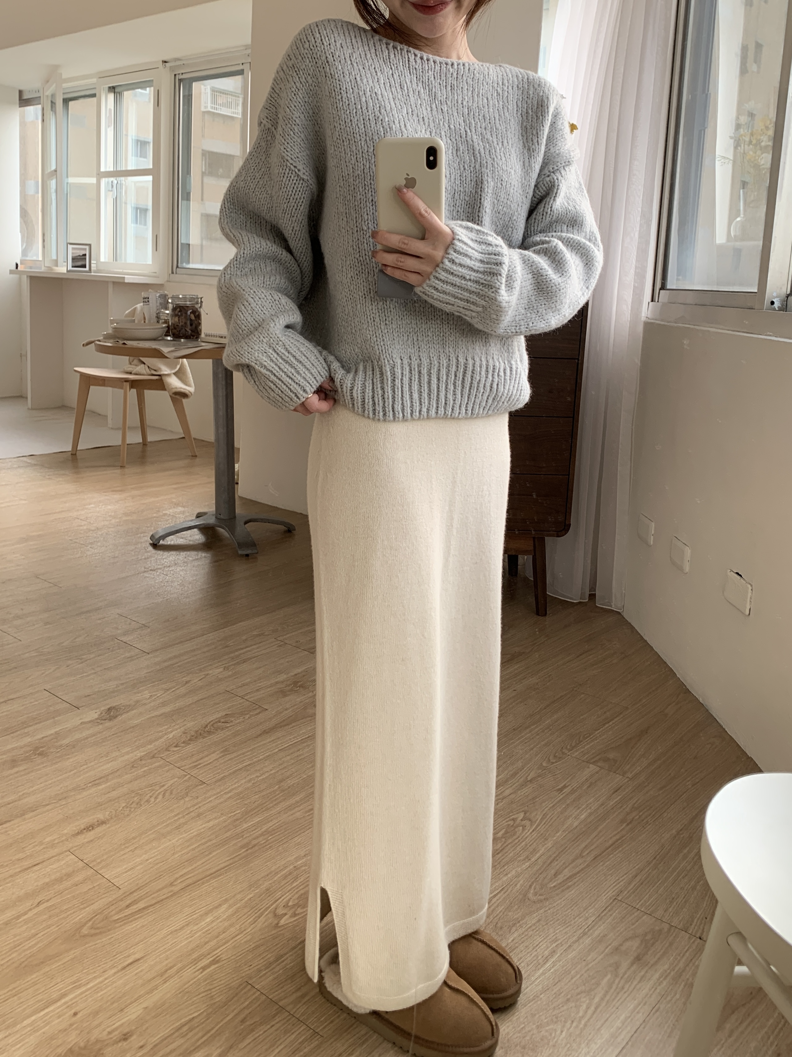 現貨 BEST!回歸) 自留!側邊小開岔直筒長裙 2色6