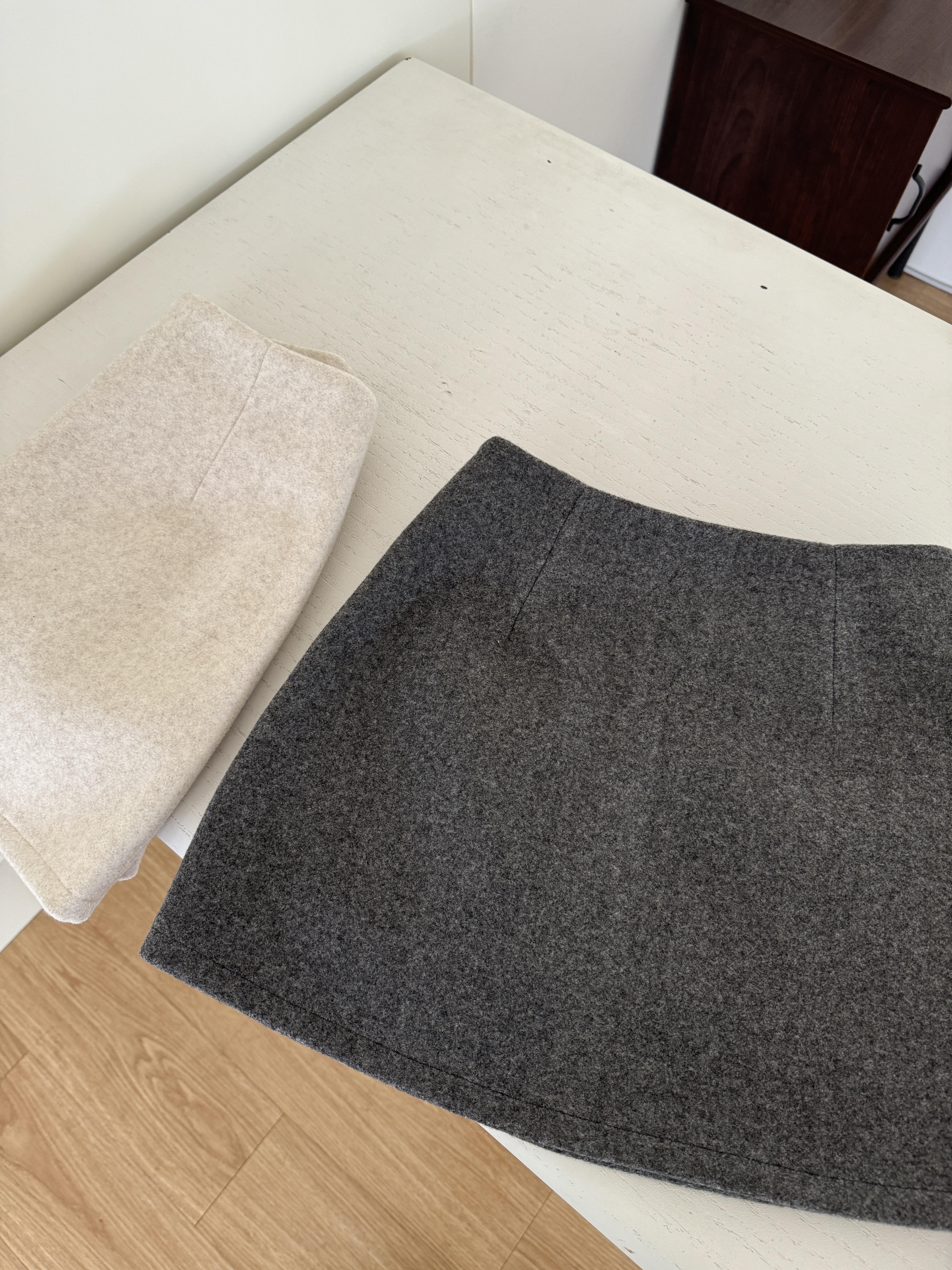 回歸) 自留!超好搭毛呢短裙 2色SM20