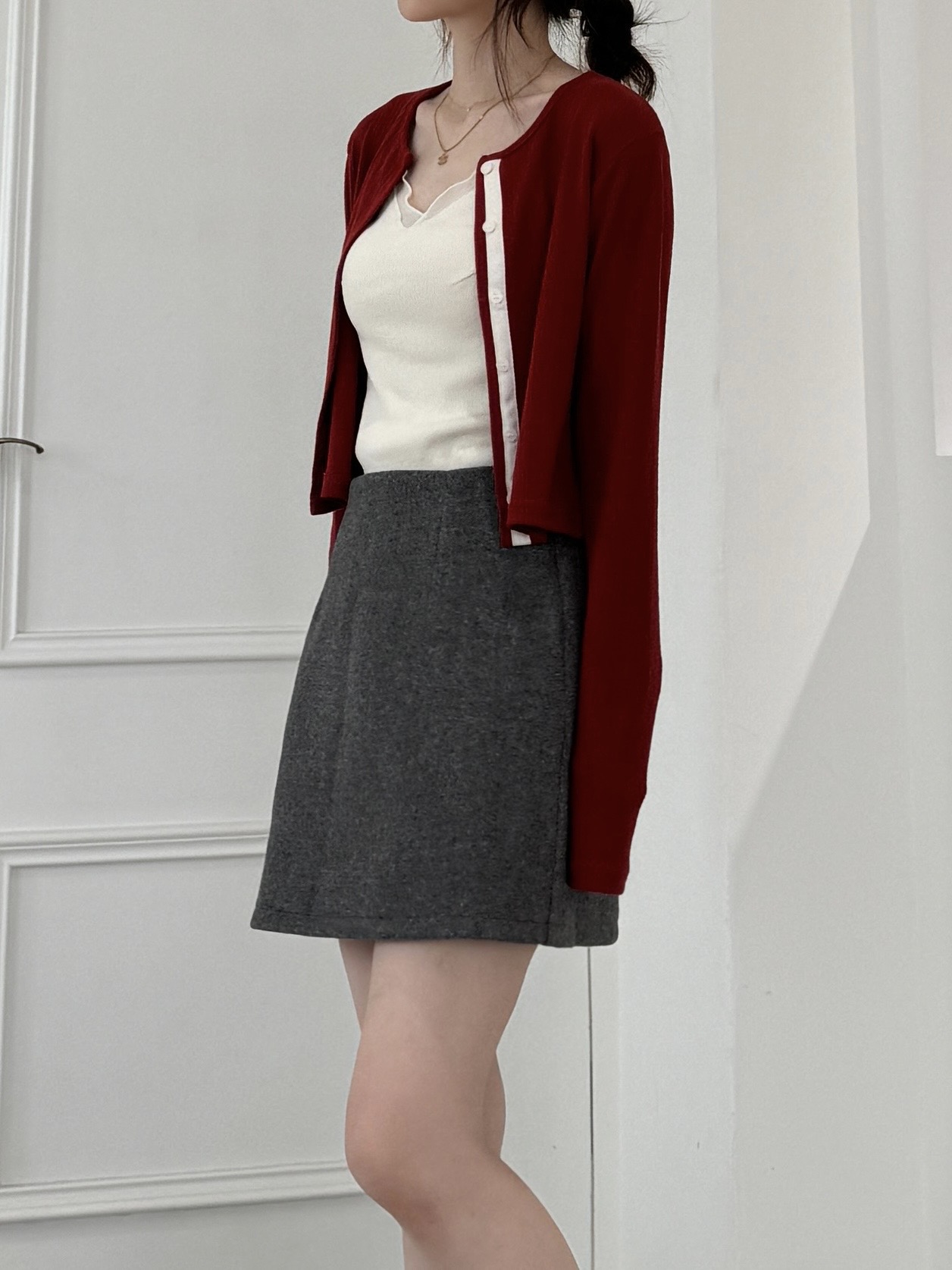 回歸) 自留!超好搭毛呢短裙 2色SM16