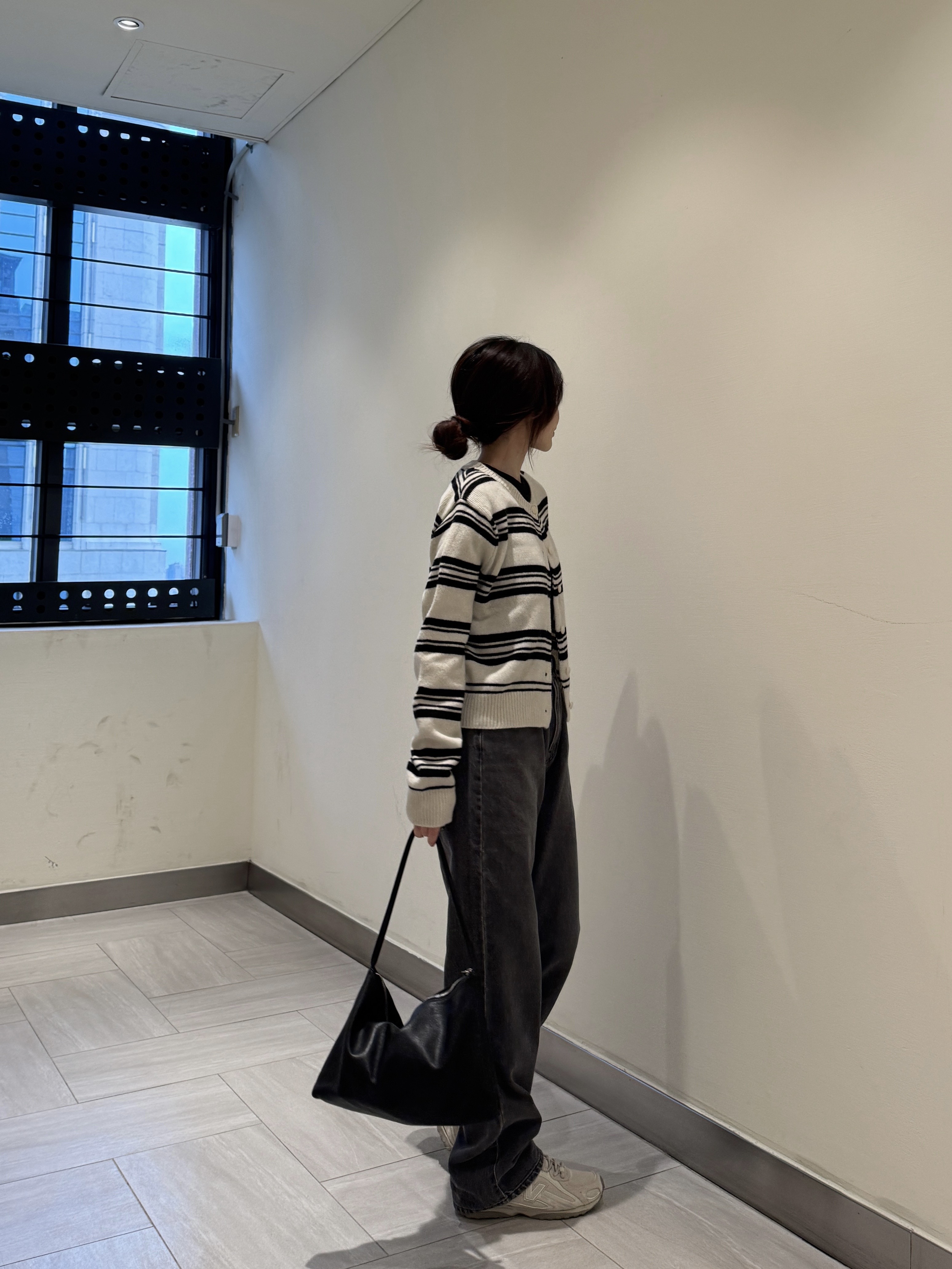 BEST!AW01 推!自留!高級柔棉炭灰小直筒 SML9